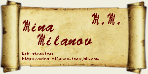 Mina Milanov vizit kartica